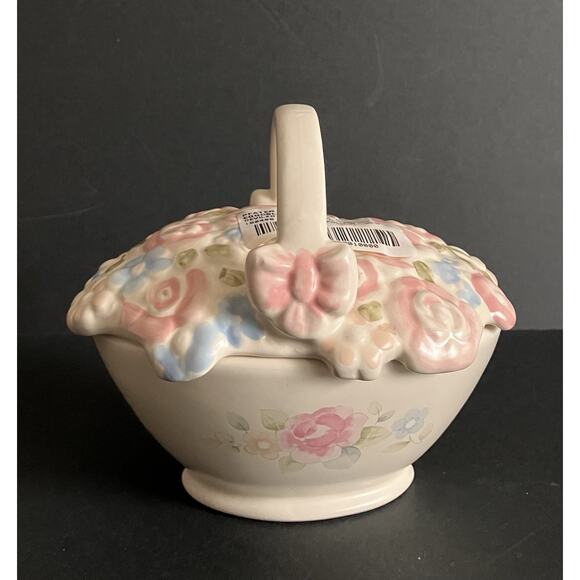 Vtg Pfaltzgraff Tea Rose Small Basket w Lid for Deviled Egg Holder 12039A NWOB - Picture 1 of 9